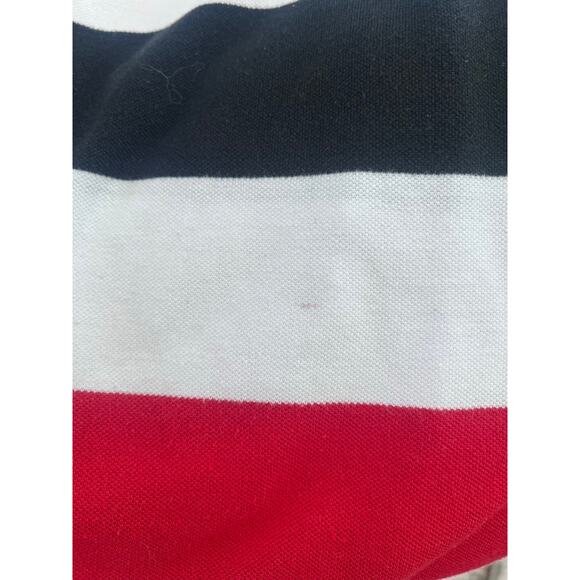 Linea Uomo Polo Men’s Sz XXL Rugby Style Red/Wt/Blu Stripes S/S Sports Casual - Picture 4 of 4